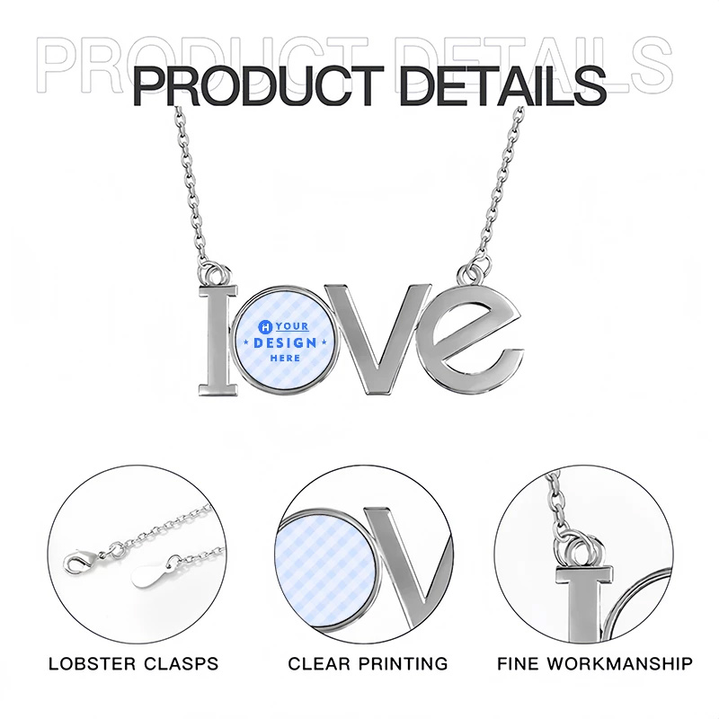 Lovers Pendant Necklace LOVE Letter