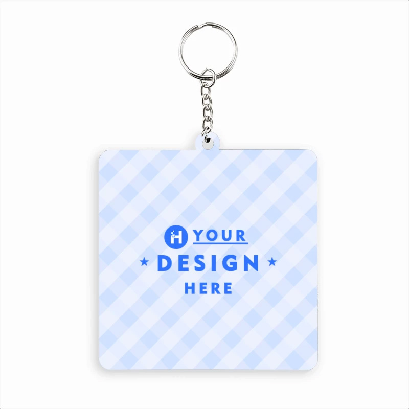 MDF Square Keychain