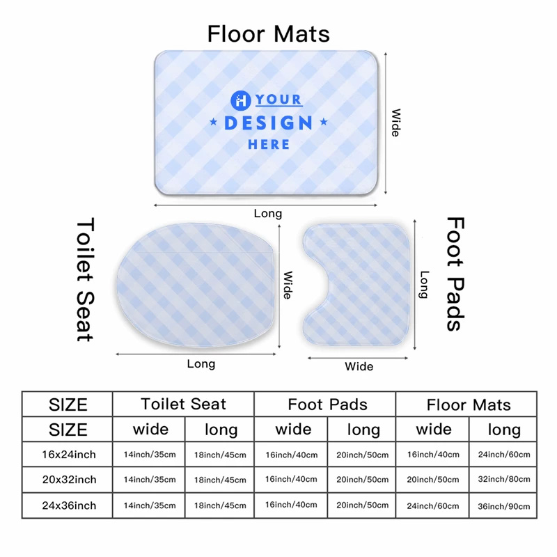 Three-piece Toilet Mat