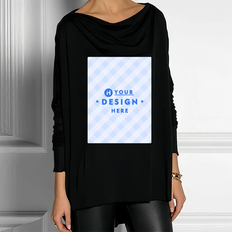 Drop Collar Long Sleeve T-Shirt