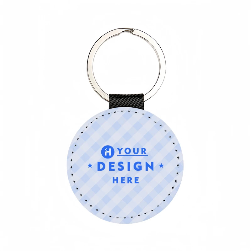 Leather Circular Keychain