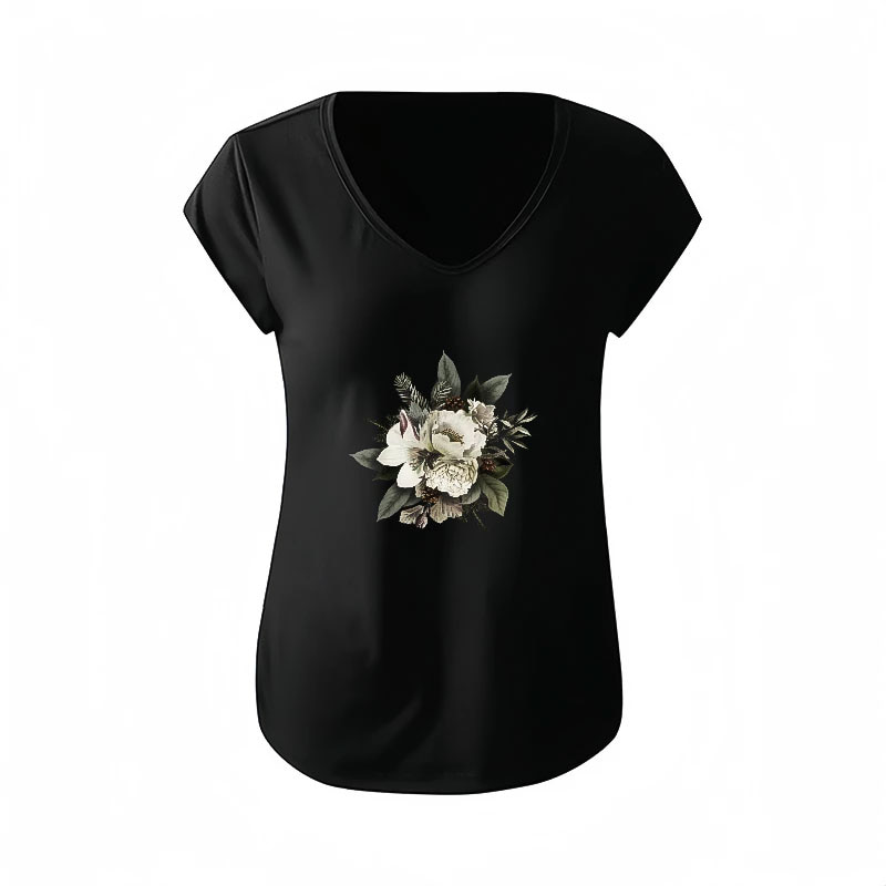 Short-Sleeved V-neck T-Shirt