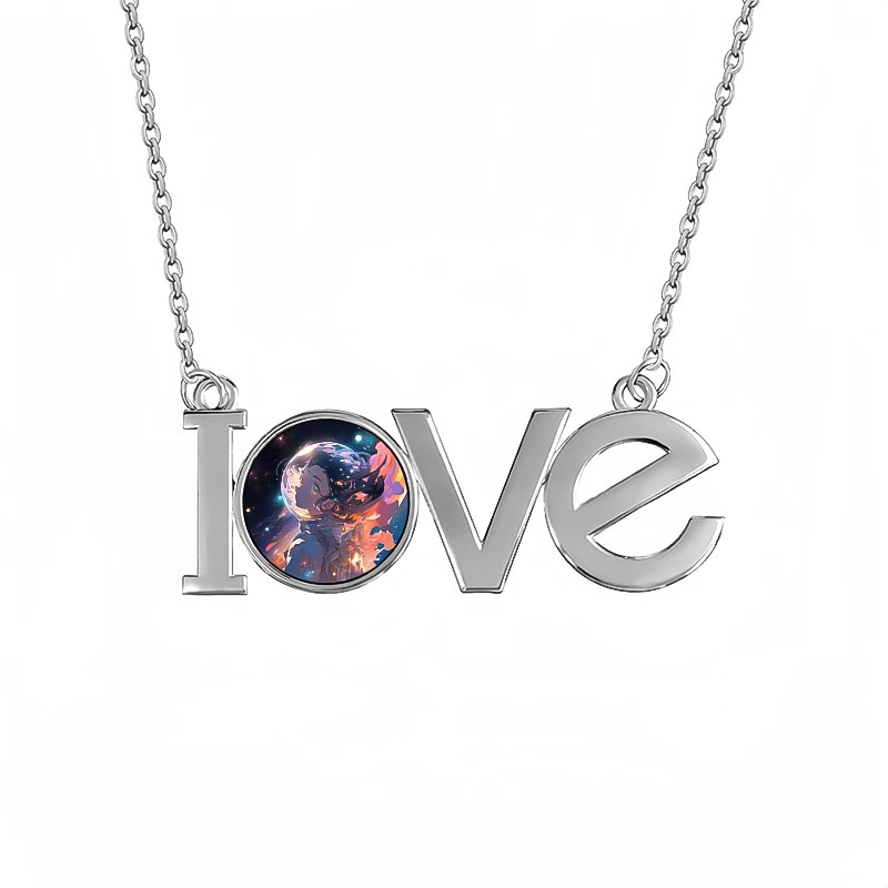 Lovers Pendant Necklace LOVE Letter